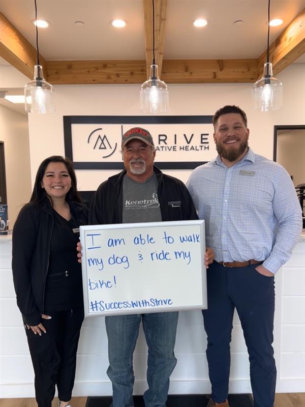 Patient with Strive team: Able to walk my dog and ride my bike
