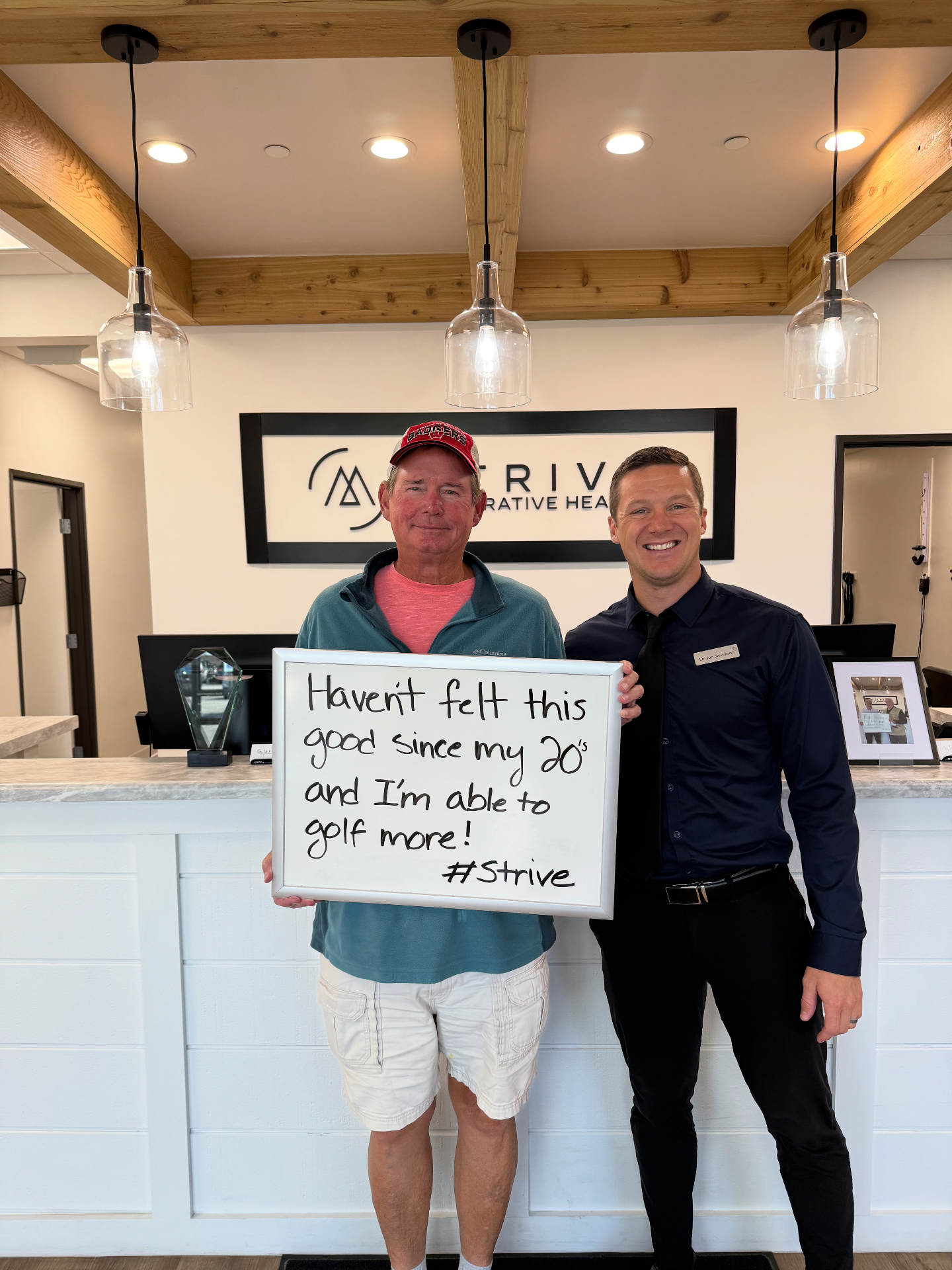 Patient with Dr. Stevenson: Haven't felt this good since my 20's, able to golf more