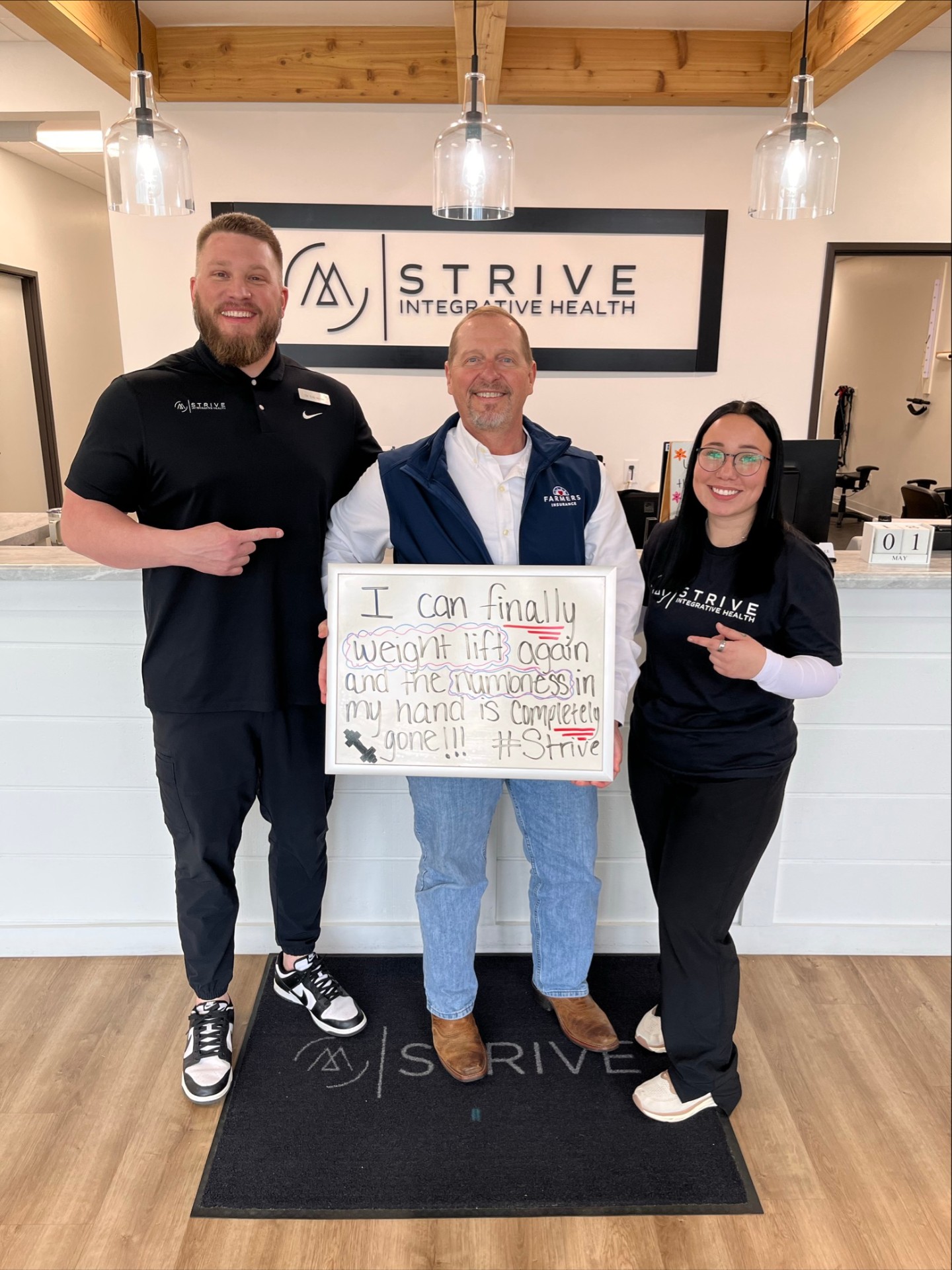 Patient with Strive team: I can finally weight lift again and the numbness in my hand is completely gone